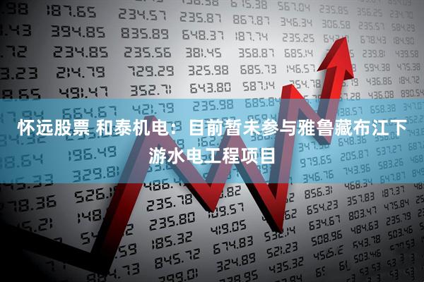 怀远股票 和泰机电：目前暂未参与雅鲁藏布江下游水电工程项目